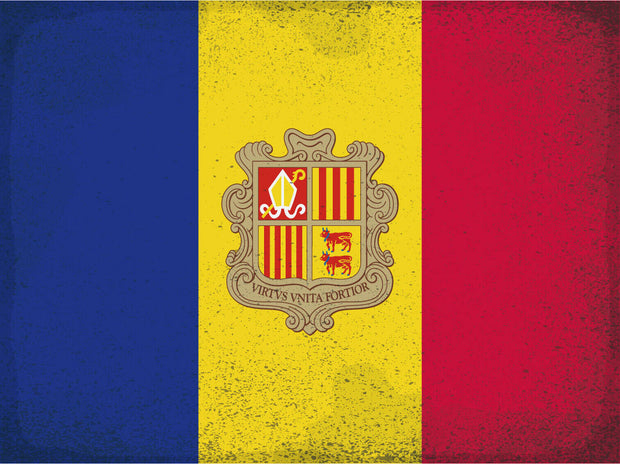 Schild Spruch Nationalflagge Andorra JW