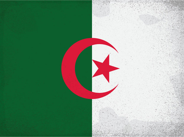 Schild Spruch Nationalflagge Algerien JW