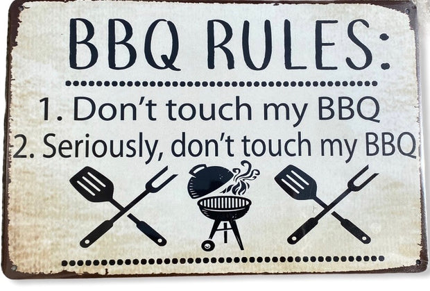 Nostalgie Vintage Blech BBQ Rules  30x20 12082